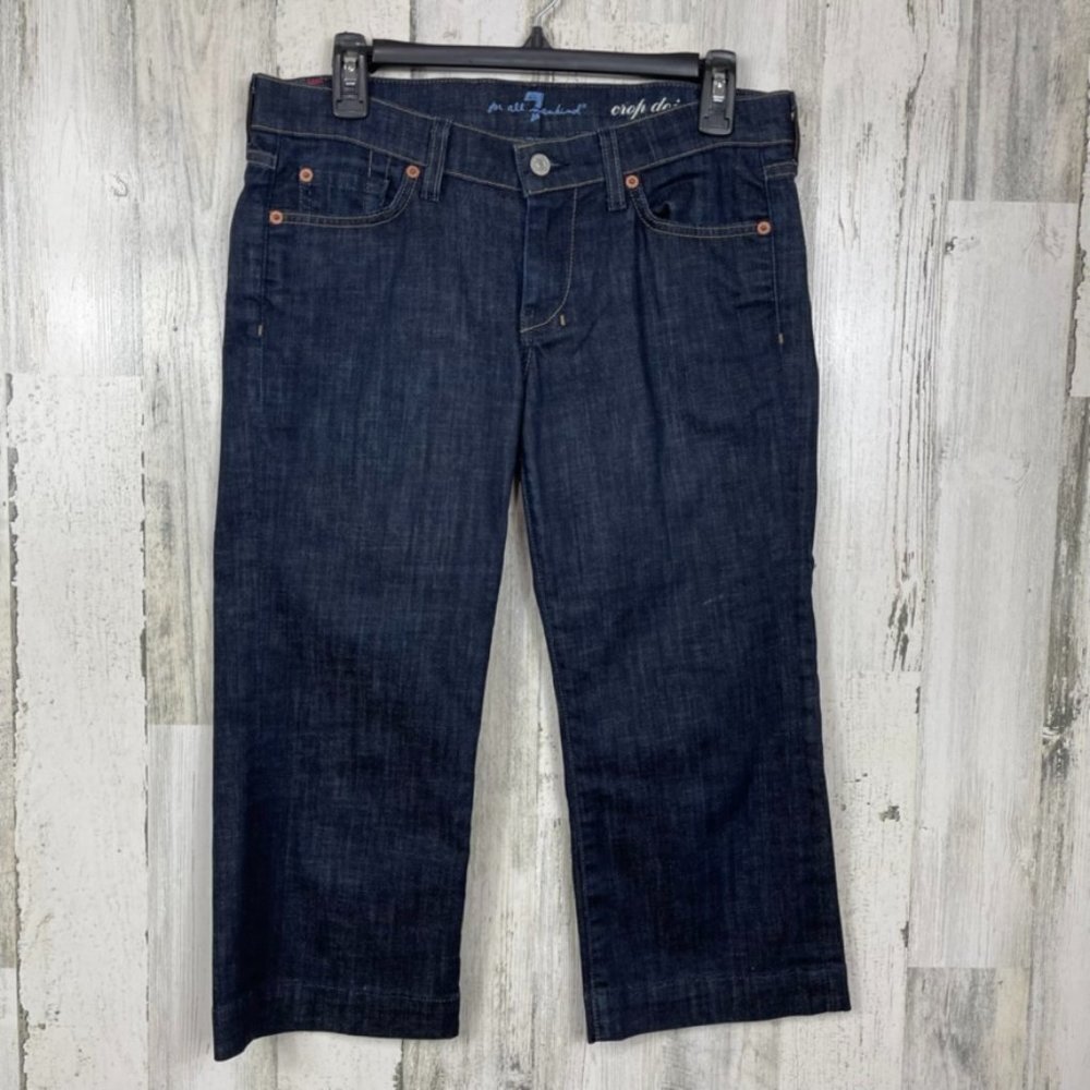 7 for All Mankind crop dojo denim jeans dark wash size 29